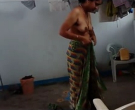 Indian aunty filmed naked after shower